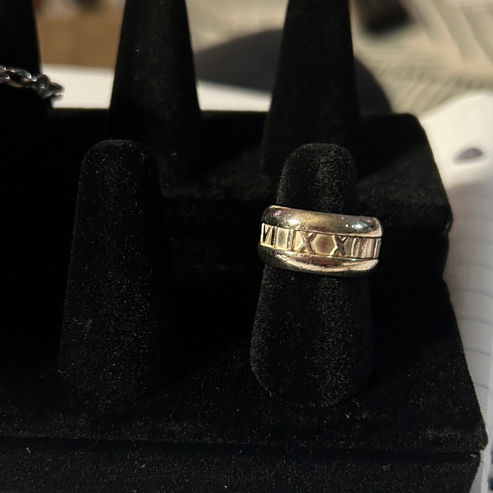 281. Tiffany & Co. Silver Atlas Wide Band Ring, sz 5, w/COA